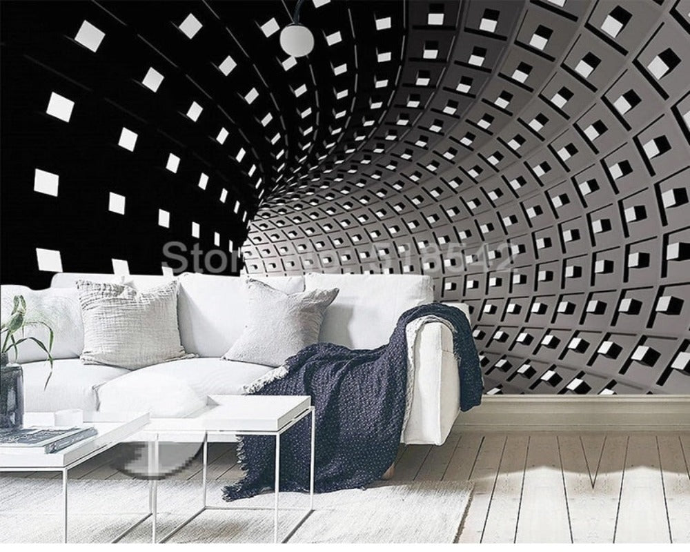 3D Wallpaper Black Space Tunnel